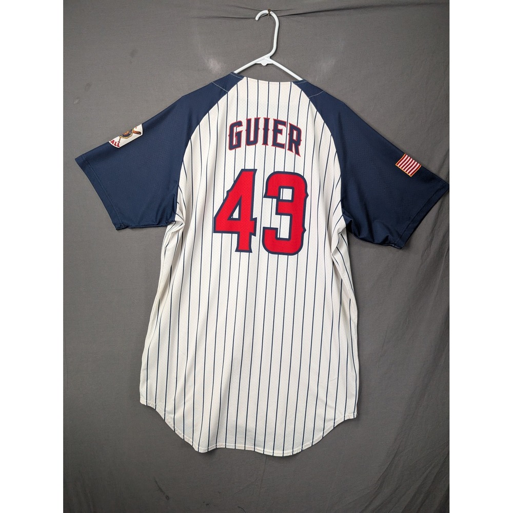 Rawlings Titans Guier 43 Pinstripe Baseball Jersey Mens Large White‎ Blue